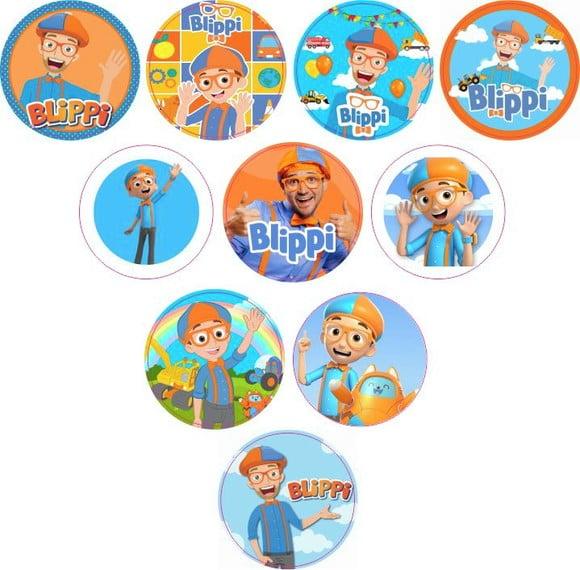 Adesivos Kit 100 Selos Blippi 4cm com Recorte