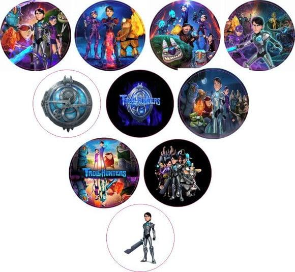 Adesivos Kit 100 Selos Caçadores de Trolls 4cm com Recorte