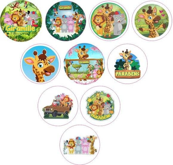 Adesivos Kit 100 Selos Giramille 4cm com Recorte
