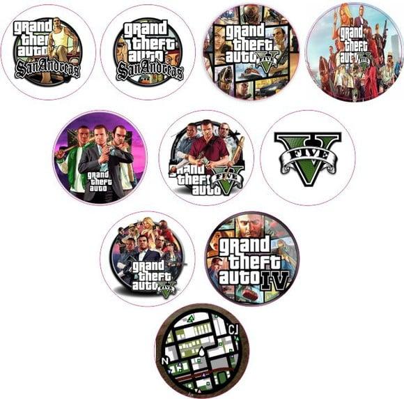 Adesivos Kit 100 Selos Gta 4cm x 4cm com Recorte