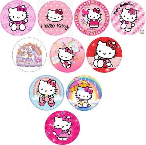 Adesivos Kit 100 Selos Hello Kitty 4cm com Recorte