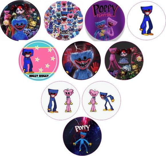 Adesivos Kit 100 Selos Huggy Wuggy 4cm x 4cm com Recort