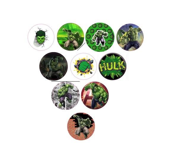 Adesivos Kit 100 Selos Hulk 4cm x 4cm com Recorte
