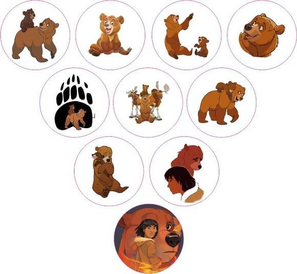Adesivos Kit 100 Selos Irmãos Urso 4cm x 4cm com Recorte