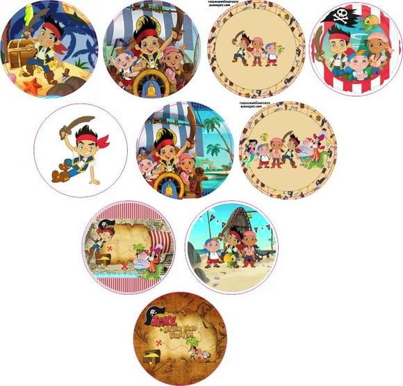 Adesivos Kit 100 Selos Jake o Pirata 4cm x 4cm com Recorte