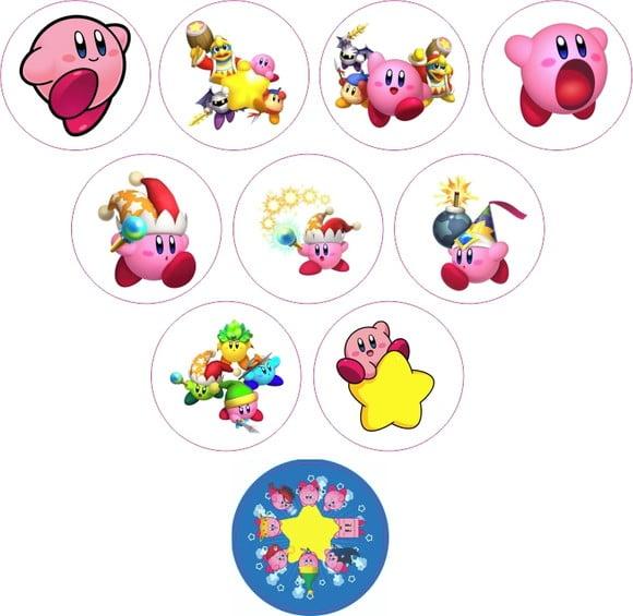 Adesivos Kit 100 Selos Kirby 4cm x 4cm com Recorte