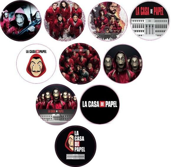 Adesivos Kit 100 Selos La Casa Papel 4cm com Recorte