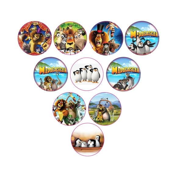 Adesivos Kit 100 Selos Madagascar 4cm x 4cm com Recorte