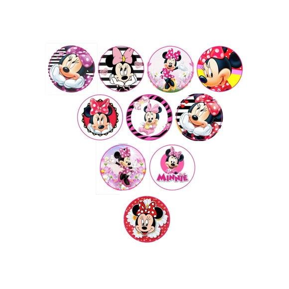 Adesivos Kit 100 Selos Minnie Mouse 4cm x 4cm com Recorte