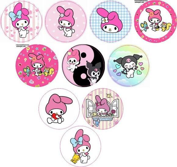 Adesivos Kit 100 Selos My Melody 4cm x 4cm com Recorte