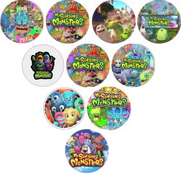 Adesivos Kit 100 Selos My Singing Monsters 4cm com Recorte