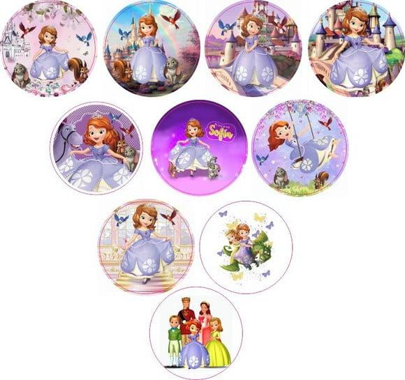 Adesivos Kit 100 Selos Princesa Sofia 4cm com Recorte