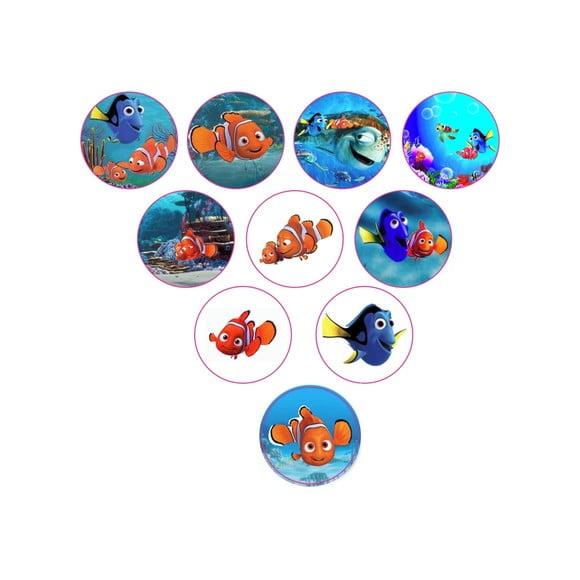 Adesivos Kit 100 Selos Procurando Nemo 4cm x 4cm com Recort