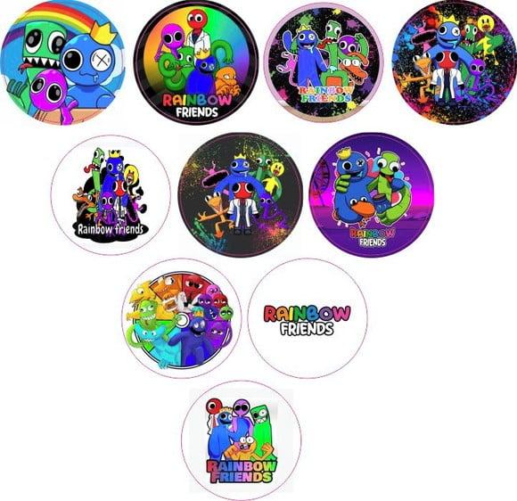Adesivos Kit 100 Selos Rainbow Friends 4cm x 4cm com Recorte