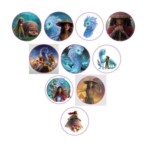 Adesivos Kit 100 Selos Raya e o Ultimo Dragão 4cm x 4cm com