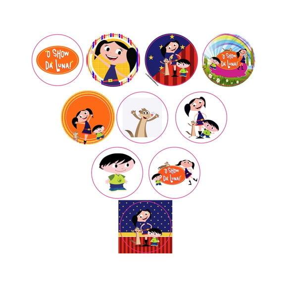 Adesivos Kit 100 Selos Show da Luna 4cm x 4cm com Recorte