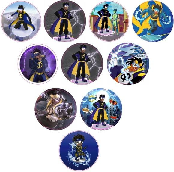 Adesivos Kit 100 Selos Shock 4cm x 4cm com Recorte