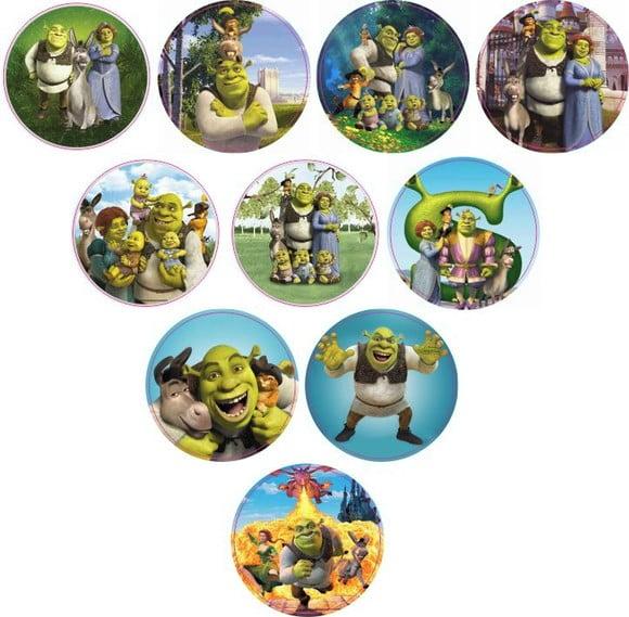 Adesivos Kit 100 Selos Shrek 4cm com Recorte