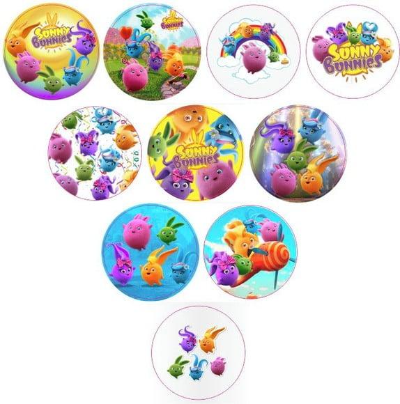 Adesivos Kit 100 Selos Sunny Bunnies 4cm x 4cm com Recorte
