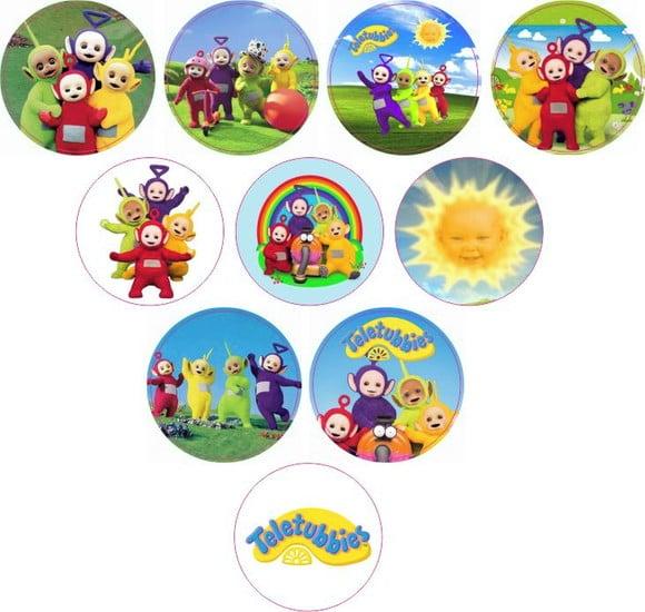 Adesivos Kit 100 Selos Teletubbies 4cm com Recorte