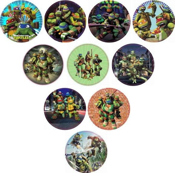 Adesivos Kit 100 Selos Tartaruga Ninja 4cm x 4cm com Recorte