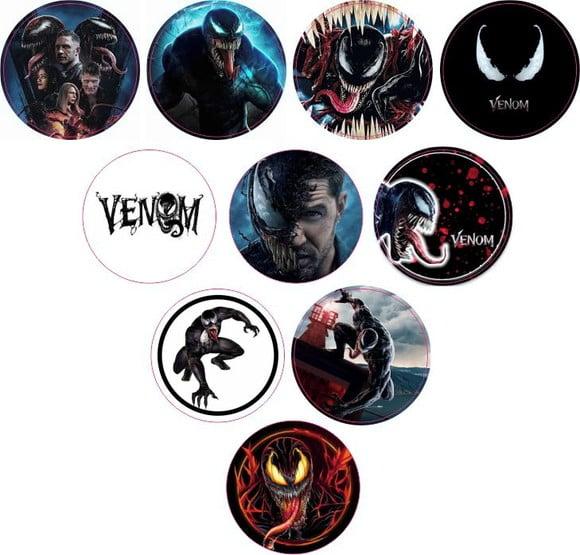 Adesivos Kit 100 Selos Venom 4cm com Recorte