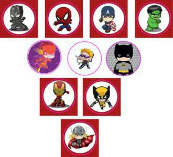 Adesivos Kit 100 Selos Vingadores Mini 4cm x 4cm com Recorte