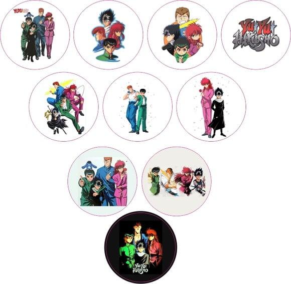 Adesivos Kit 100 Selos Yu Yu Hakusho 4cm x 4cm com Recorte