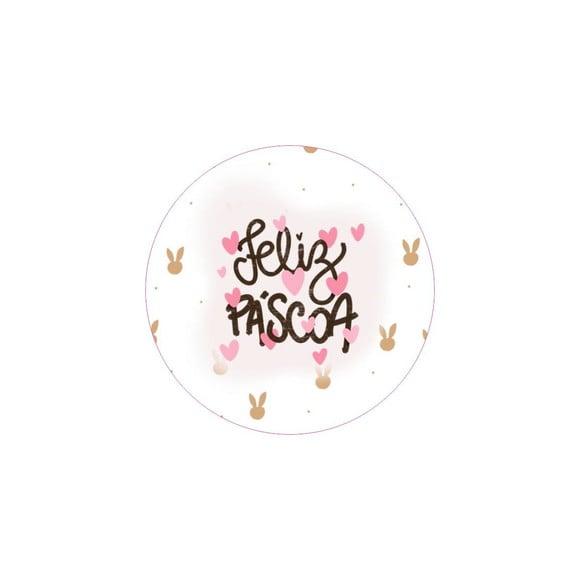 Etiquetas Adesivas Kit 100 Selos feliz Páscoa 4cm x 4cm Co
