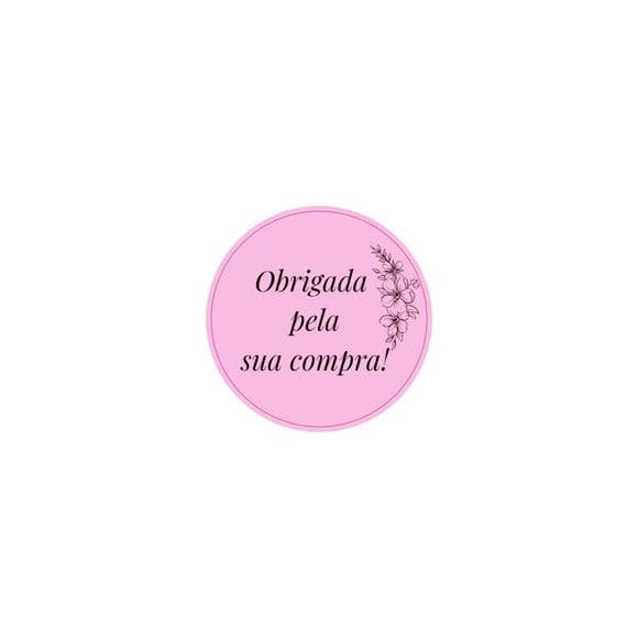 Etiquetas Adesivas Kit 100 Selos obrigada pela Compra 4cm