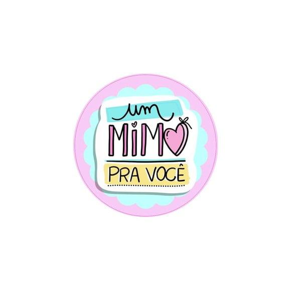 Etiquetas Adesivas Kit 100 Selos um Mimo Rosa 4cm x 4cm