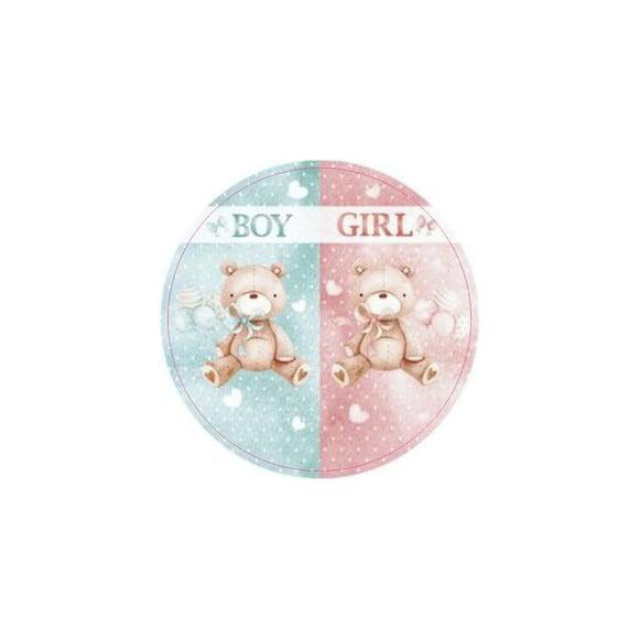 Etiquetas Adesivas Kit 100 Selos ursinho Boy ou Girl  4cm