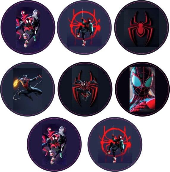 Etiquetas Adesivas Kit 100 Selos Homem Aranha Black 4cm