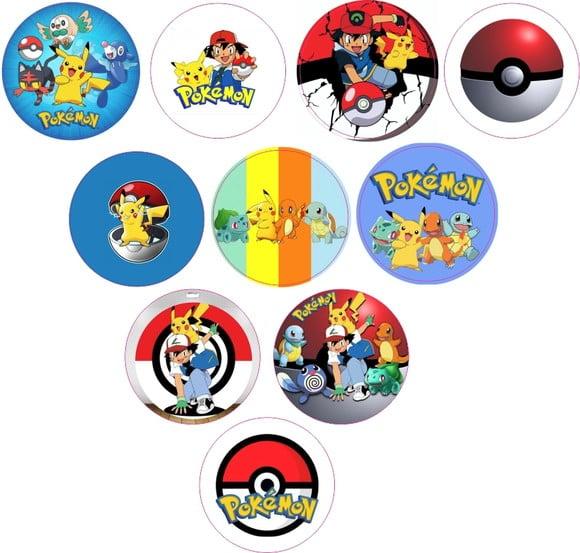Etiquetas Adesivas Kit 100 Selos Pokémon 4cm x 4cm