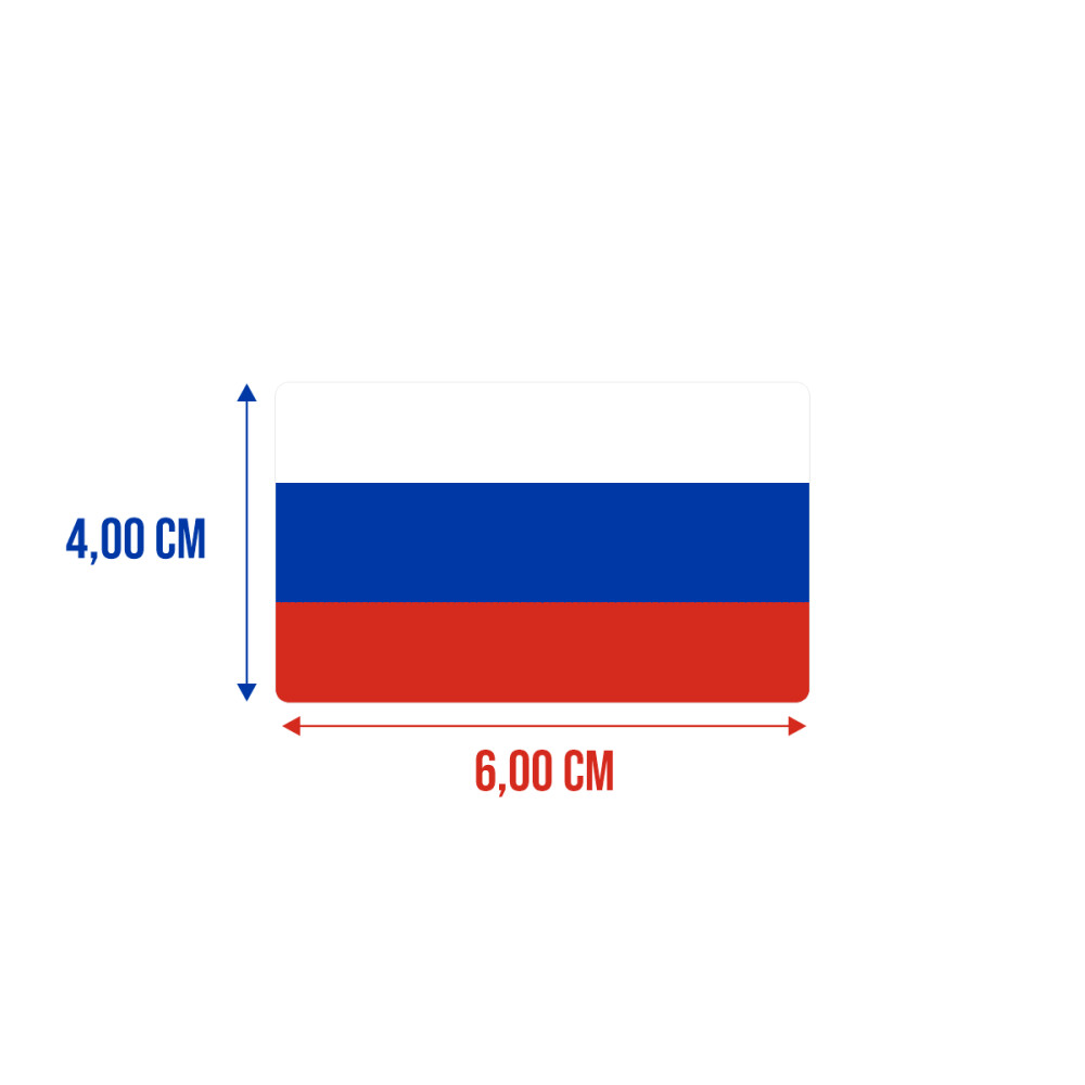 Bandeira Resinada Automotiva da Rússia