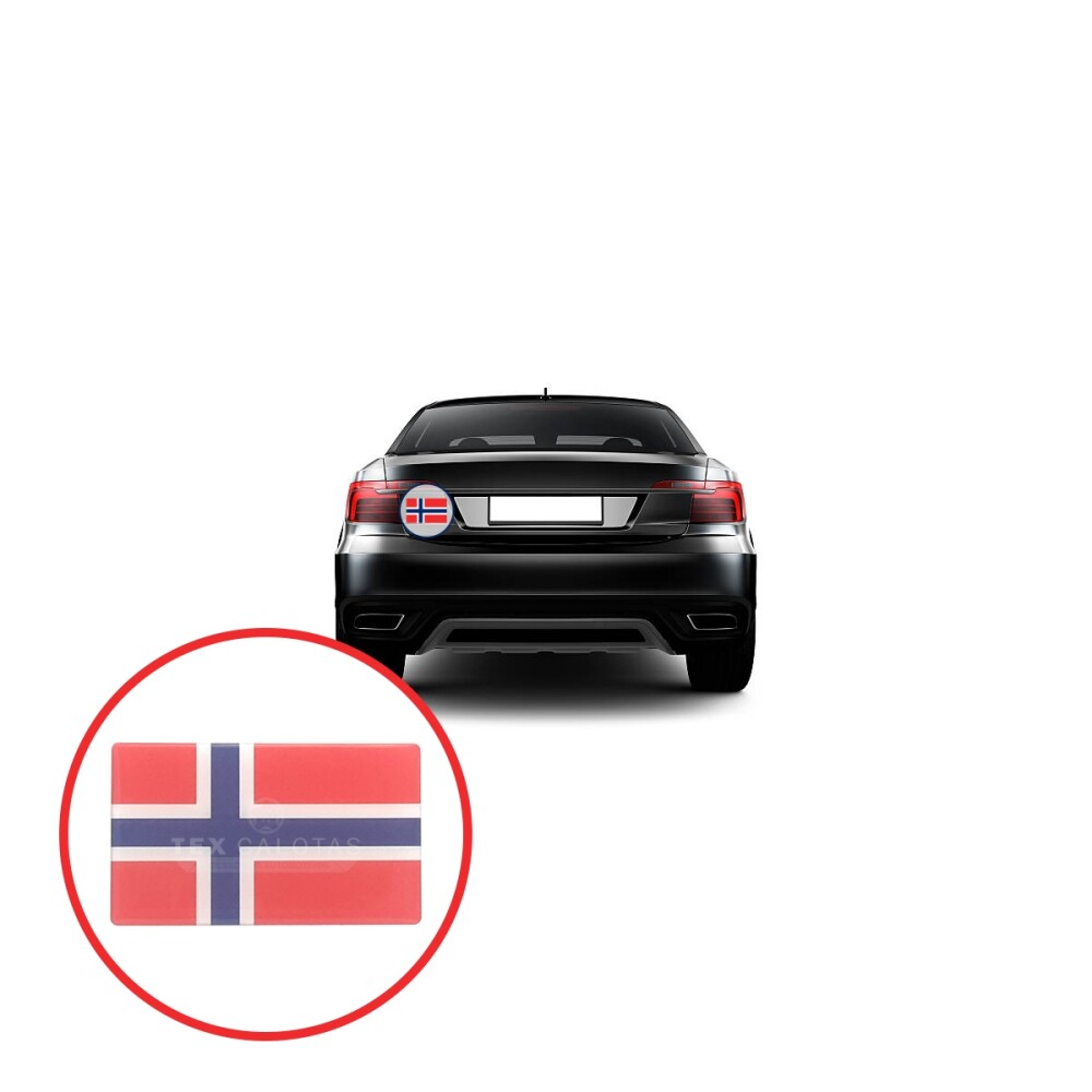 Bandeira Resinada Automotiva da Noruega