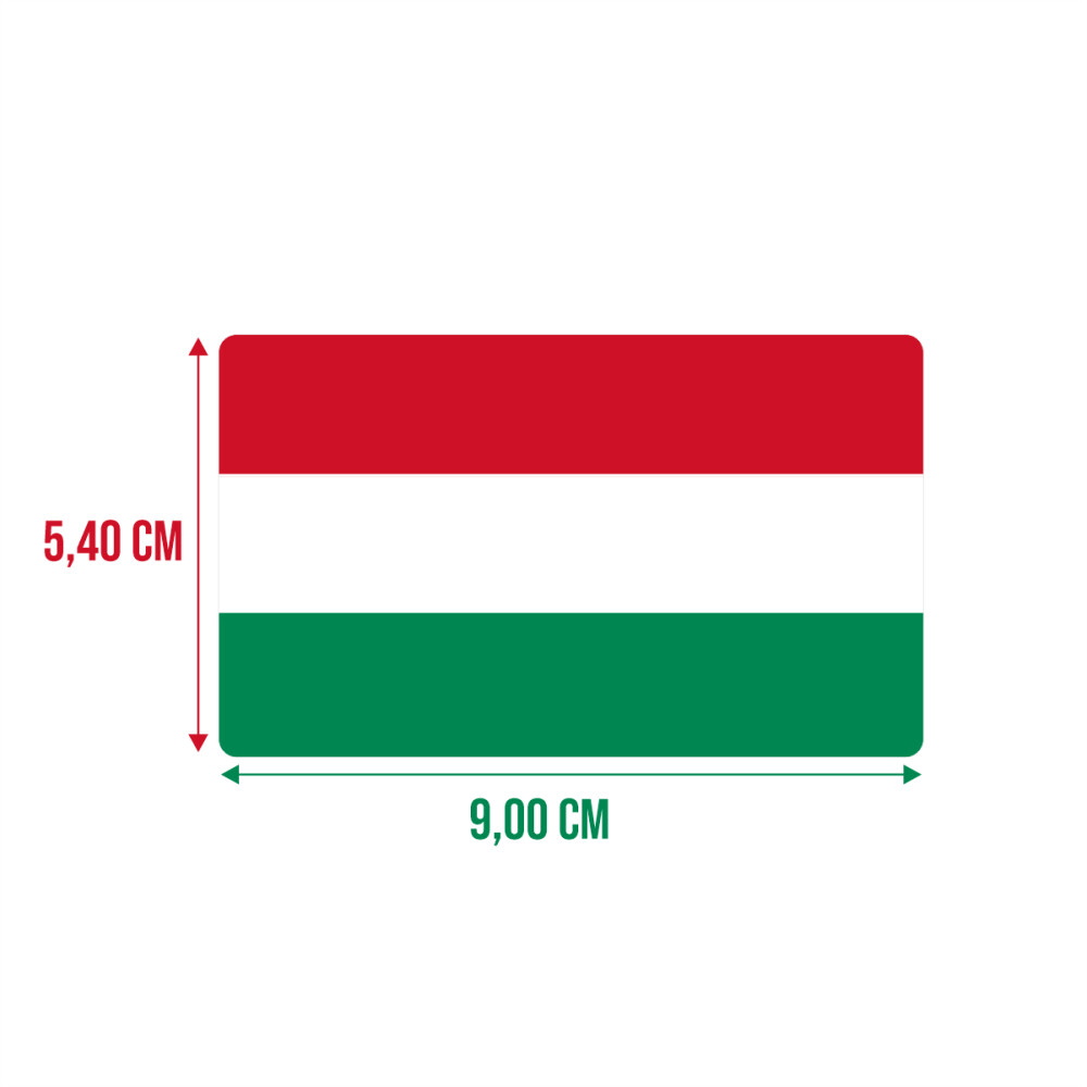 Bandeira Resinada Automotiva da Hungria