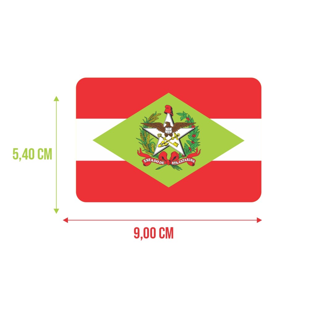 Bandeira Resinada Automotiva de Santa Catarina