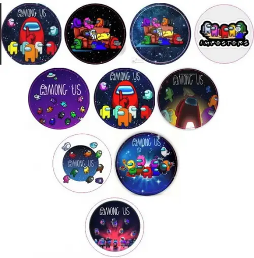 Adesivos Kit 100 Selos Among Us 4cm x 4cm com Recorte
