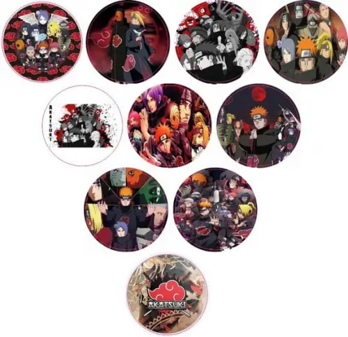 Adesivos Kit 100 Selos Akatsuki 4cm com Recorte
