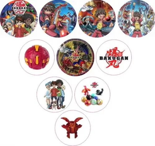 Adesivos Kit 100 Selos Bakugan 4cm com Recorte