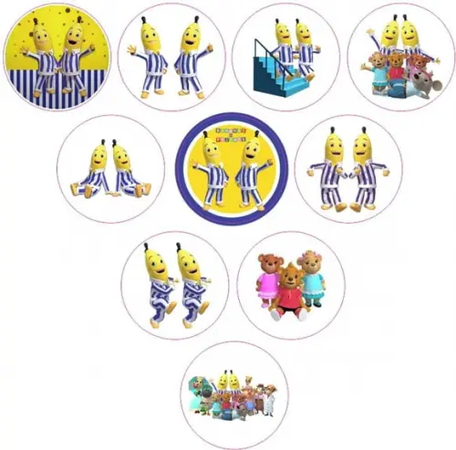 Adesivos Kit 100 Selos Banana 4cm com Recorte