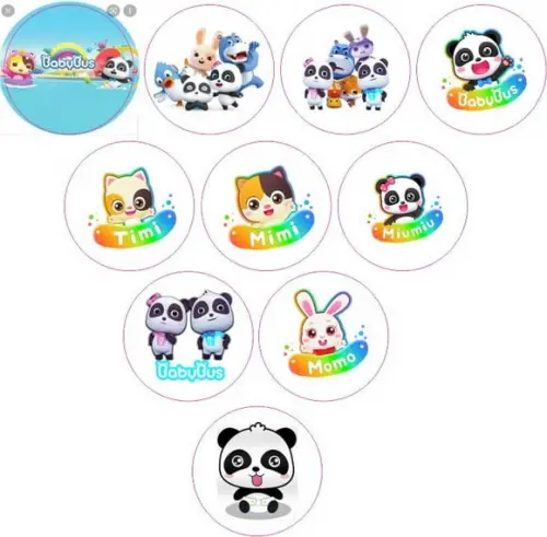 Adesivos Kit 100 Selos Babybus 4cm x 4cm com Recorte