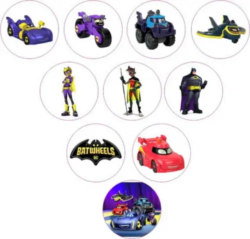 Adesivos Kit 100 Selos Batwheels 4cm x 4cm com Recort