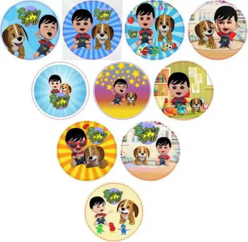 Adesivos Kit 100 Selos Bento e Totó 4cm com Recorte