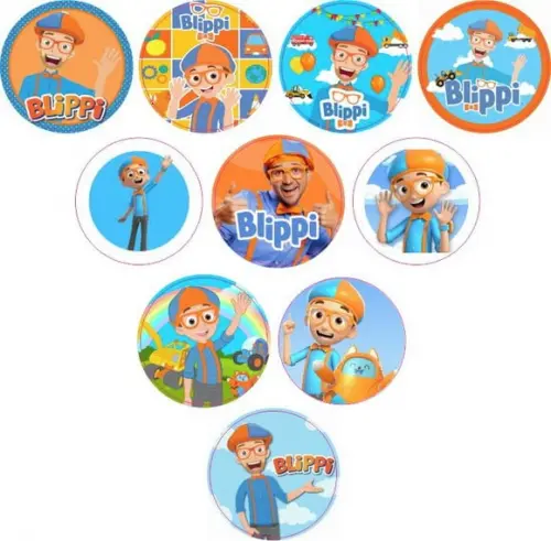 Adesivos Kit 100 Selos Blippi 4cm com Recorte