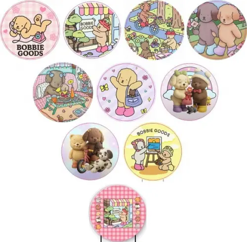 Adesivos Kit 100 Selos Bobbie 4cm x 4cm com Recorte
