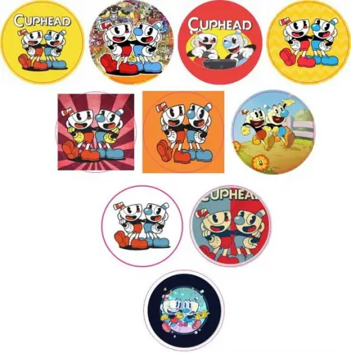Adesivos Kit 100 Selos Cuphead 4cm x 4cm com Recorte
