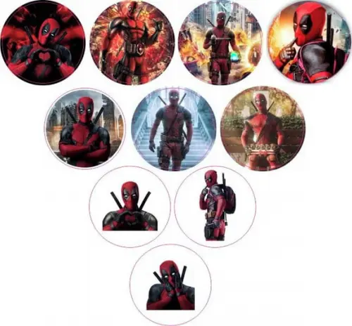 Adesivos Kit 100 Selos Deadpool 4cm com Recorte