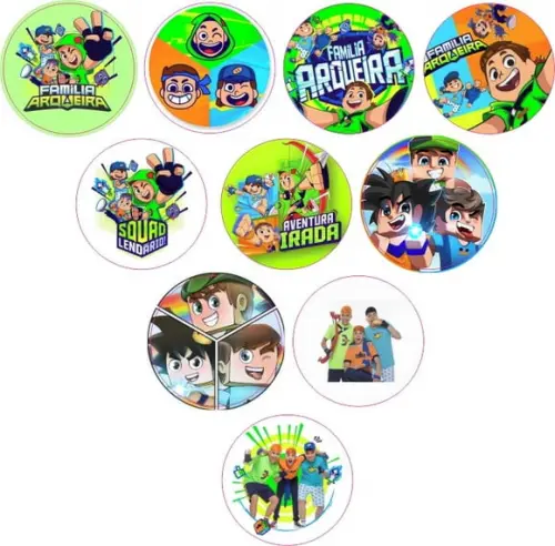 Adesivos Kit 100 Selos Fam Arqueira 4cm x 4cm com Recorte
